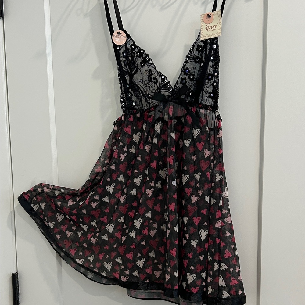 NWT Spree Intimates 2-Piece Lingerie Baby Doll Chemise & Panty Set |Size Medium